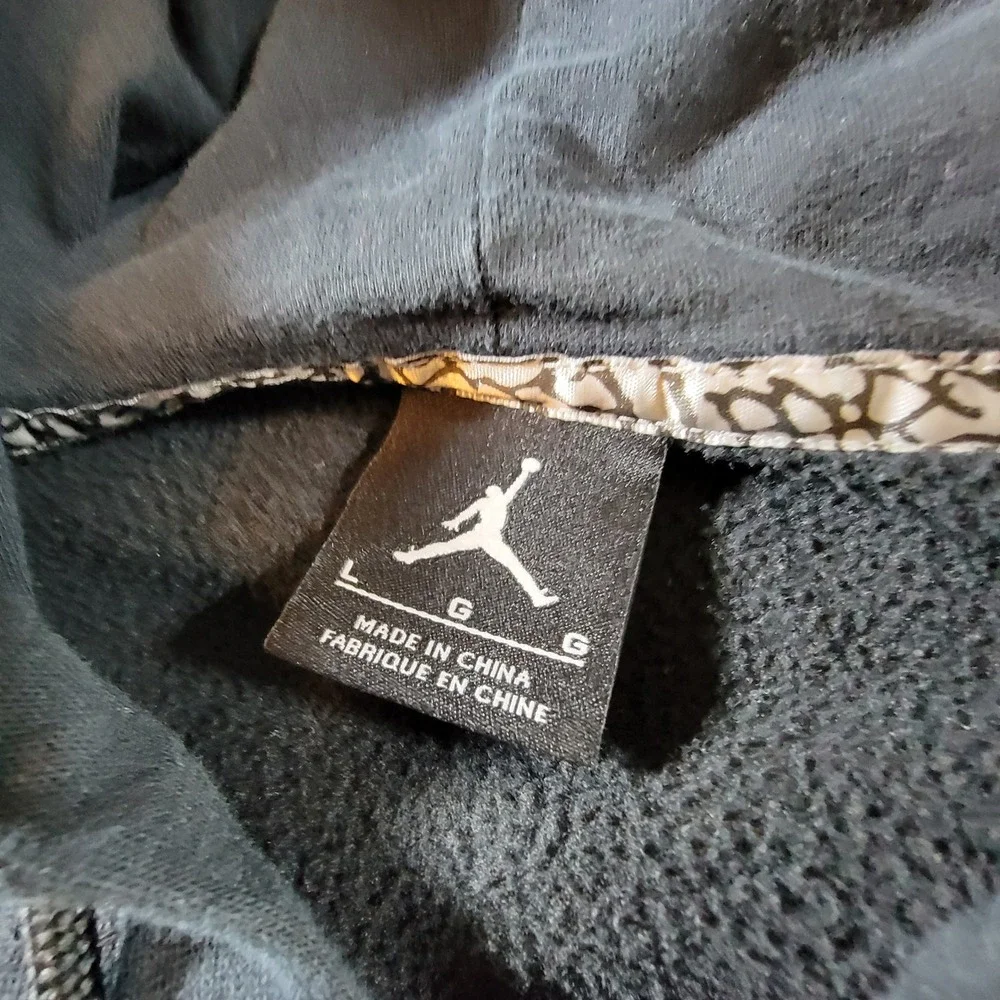 Jordan Flight Zip Hoodie Mens Large Black Excellent Fleece Jumpman Logo